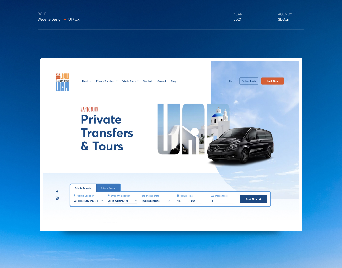 Project: The JoyVan - A private transfer in Santorini with a custom booking system